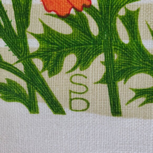 Printed Silk Screen Placemats Poppy 6 Piece The Bagshaws of St Lucia West Indies - Picture 3 of 5